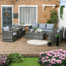 Outsunny 6 PCS Patio Rattan Sofa Set Conversation Furniture