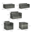 Outsunny 6 PCS Patio Rattan Sofa Set Conversation Furniture