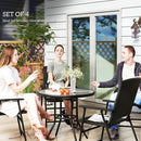 Outsunny 4pcs Rattan Chair Foldable Garden Furniture w/ Armrest