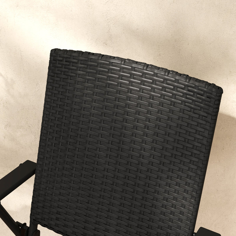Outsunny 4pcs Rattan Chair Foldable Garden Furniture w/ Armrest