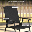 Outsunny 4pcs Rattan Chair Foldable Garden Furniture w/ Armrest