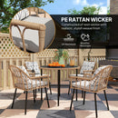 Outsunny 5 Piece Patio Rattan Dining Set W/ Removable Cushions