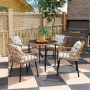 Outsunny 5 Piece Patio Rattan Dining Set W/ Removable Cushions