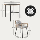Outsunny 5 Piece Patio Rattan Dining Set W/ Removable Cushions