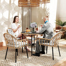 Outsunny 5 Piece Patio Rattan Dining Set W/ Removable Cushions