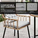 Outsunny 5 Piece Patio Rattan Dining Set W/ Removable Cushions