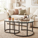 HOMCOM Modern Nest Of Tables With Steel Frame And Side Tables, Black