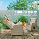 Outsunny Rattan Garden Recliner Chair with Flip Table, Brown