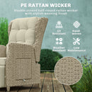 Outsunny Rattan Garden Recliner Chair with Flip Table, Brown