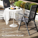 Outsunny 2PCS Folding Chair w/ Breathable Mesh Back and Seat, Light Grey