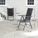 Outsunny 2PCS Folding Chair w/ Breathable Mesh Back and Seat, Light Grey