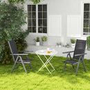 Outsunny 2PCS Folding Chair w/ Breathable Mesh Back and Seat, Light Grey