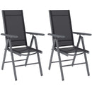 Outsunny 2PCS Folding Chair w/ Breathable Mesh Back and Seat, Light Grey
