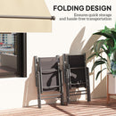 Outsunny 2PCS Folding Chair w/ Breathable Mesh Back and Seat, Light Grey