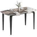 HOMCOM Dining Table For 4, Kitchen Table With Sintered Stone Tabletop, Brown