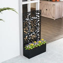 Outsunny Metal Garden Bed with Trellis, Raised Planter with Privacy Panel