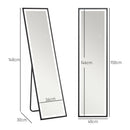 HOMCOM 150 X 40cm Full Length Mirror W/ Adjustable Lights Metal Frame Black