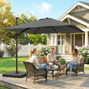 Outsunny 2.4 X 2.4 M Cantilever Parasol W/ Umbrella Weights, Dark Grey