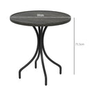 Outsunny Round Garden Table Outdoor Side Table with Steel Frame