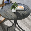 Outsunny Round Garden Table Outdoor Side Table with Steel Frame