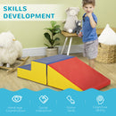 HOMCOM 2 Piece Soft Play Set For Toddler Climb And Crawl, Red