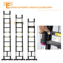 DURHAND 3.2m Extendable Aluminium Ladder, Portable 10 Step Ladder, Black