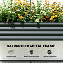 Outsunny Galvanised Raised Planter with Greenhouse Cover and Bottom Shelf