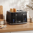 HOMCOM 4 Slice Electric Toaster with 7 Browning Levels, 1860W, Black