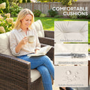 Outsunny Rattan Garden Furniture Bistro Set with Cushion, Mixed Brown