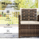 Outsunny Rattan Garden Furniture Bistro Set with Cushion, Mixed Brown