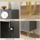 HOMCOM Storage Cabinet, Sideboard With Adjustable Shelves, High Gloss Grey