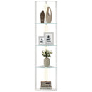 HOMCOM LED Floor Lamp with Shelves, Dimmable Standing Lamp with Foot Switch