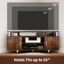 HOMCOM TV Unit Cabinet With Storage Shelves Entertainment Center Rustic Brown