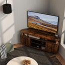 HOMCOM TV Unit Cabinet With Storage Shelves Entertainment Center Rustic Brown