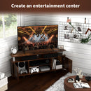 HOMCOM TV Unit Cabinet With Storage Shelves Entertainment Center Rustic Brown