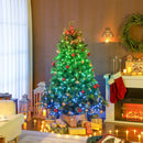 HOMCOM 180cm Christmas Tree with Colourful DIY LEDs, Remote, Carolina Pine