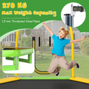 7 Feet Hexagonal Trampoline with Slide and Safety Enclosure Net-Green