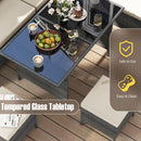7 Pieces Patio Dining Furniture Set Outdoor PE Rattan Sectional Sofa Set-Off White