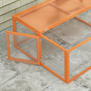 PawHut Rabbit Hutch, Folding Wooden Rabbit Run With Openable Top, Orange