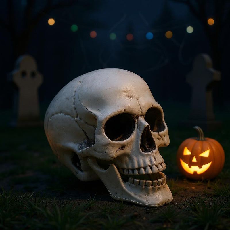 Halloween Realistic Plastic Skull Tabletop Decoration