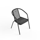 Breeins Metal Outdoor Coffee Table With 4 Rattan Chairs