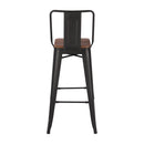 Livingandhome 4 PCS Vintage Metal Bar Stools
