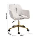 Livingandhome Velvet Upholstered Home Office Swivel Task Chair with Flared Arms