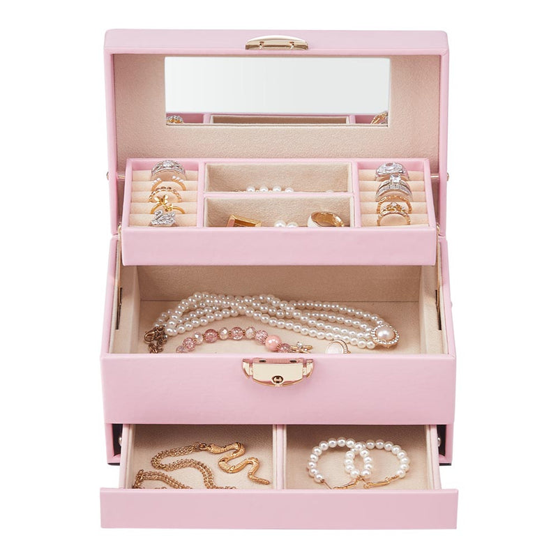 Sheonly Lockable Jewellery Storage Box with Drawer