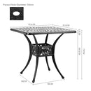 Garden Sanctuary Cast Aluminum Square Outdoor Dining Table Black