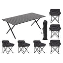 Breeins 90cm/120cm Portable Folding Camping Table with 4 or 6 Chairs