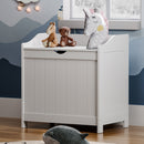 Livingandhome White Wooden Lift-Top Toy Storage Chest