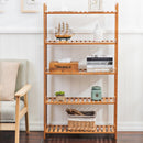 Livingandhome 5-Tier Bamboo Bookshelf and Display Rack