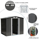 6*8 FT/8*8FT/10*8FT/12*10FT Metal Apex Roof Garden Tool Storage Shed