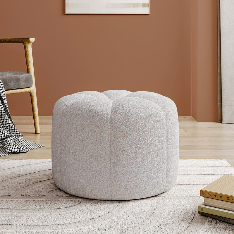 Livingandhome Soft Teddy Bear Round Footstool